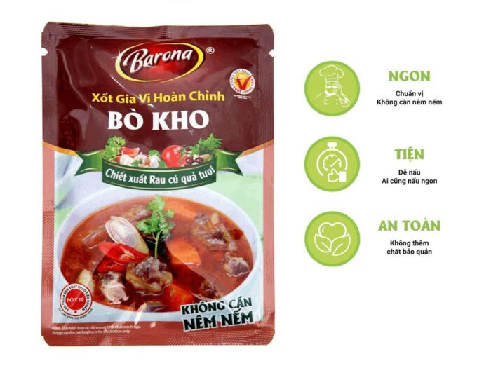 Barona Xốt Gia Vị Hoàn Chỉnh - Bò Kho 80Gr